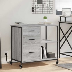 Sonata H Офис шкаф с колело Сив сонома 76 x 41 x 72 см Инженерно дърво - Гардероби
