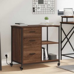 Sonata H Офис шкаф с колело Кафяв дъб 76 x 41 x 72 см Инженерно дърво - Гардероби