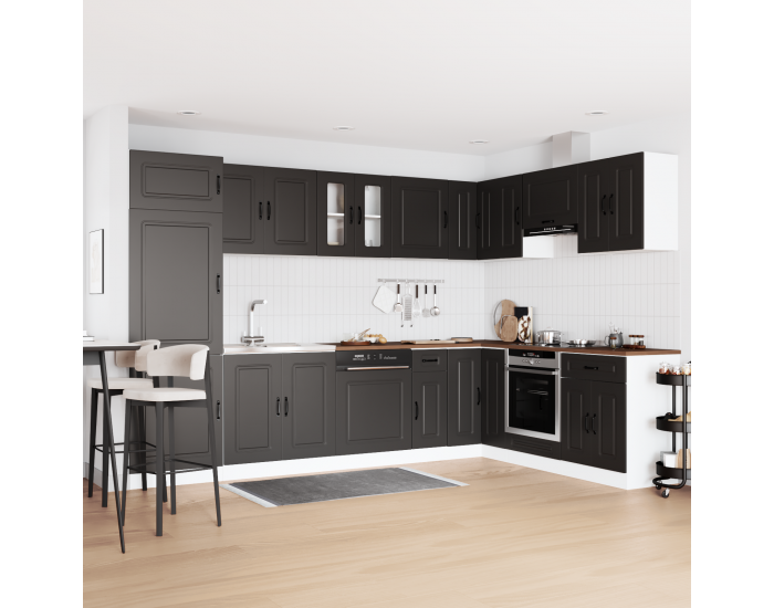 Sonata H Кухненски шкаф с врата Kalmar 2 pcs Черно 80 x 46 x 81.5 см