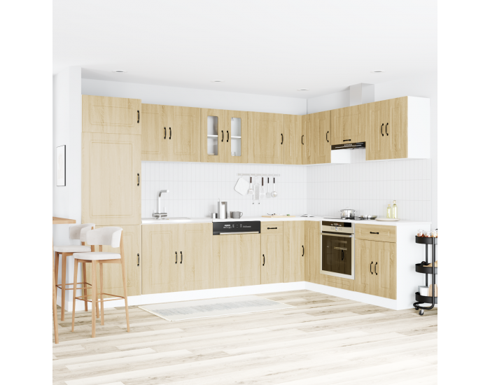 Sonata H Кухненски шкаф с врата Kalmar 2 pcs Кафяво 80 x 46 x 81.5 см