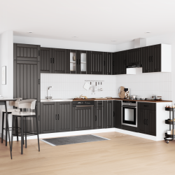 Sonata H Кухненски шкаф с врата Lucca 2 pcs Черно 80 x 46 x 81.5 см - Кухня