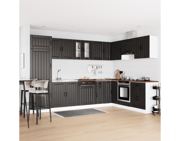 Sonata H Кухненски шкаф с врата Lucca 2 pcs Черно 80 x 46 x 81.5 см