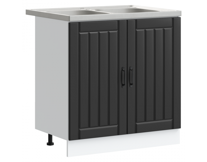 Sonata H Кухненски шкаф с врата Lucca 2 pcs Черно 80 x 46 x 81.5 см