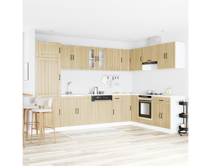 Sonata H Кухненски шкаф с врата Lucca 2 pcs Кафяво 80 x 46 x 81.5 см