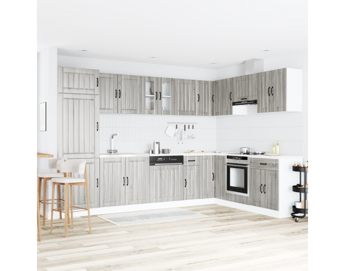 Sonata H Кухненски шкаф с врата Lucca 2 pcs Светлосиво 80 x 46 x 81.5 см