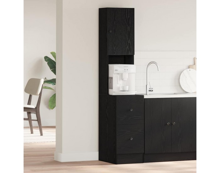 Sonata H Кухненски шкаф с чекмедже с рафт Черен дъб Инженерно дърво