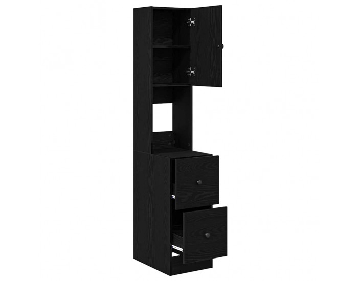 Sonata H Кухненски шкаф с чекмедже с рафт Черен дъб Инженерно дърво