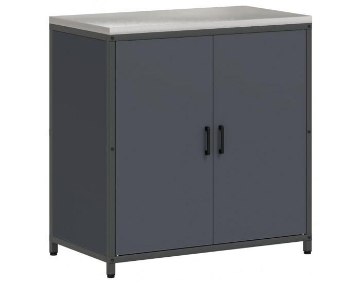 Sonata H Кухненски шкаф за съхранение с рафт с врата Антрацит Стомана