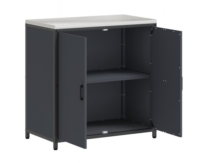 Sonata H Кухненски шкаф за съхранение с рафт с врата Антрацит Стомана