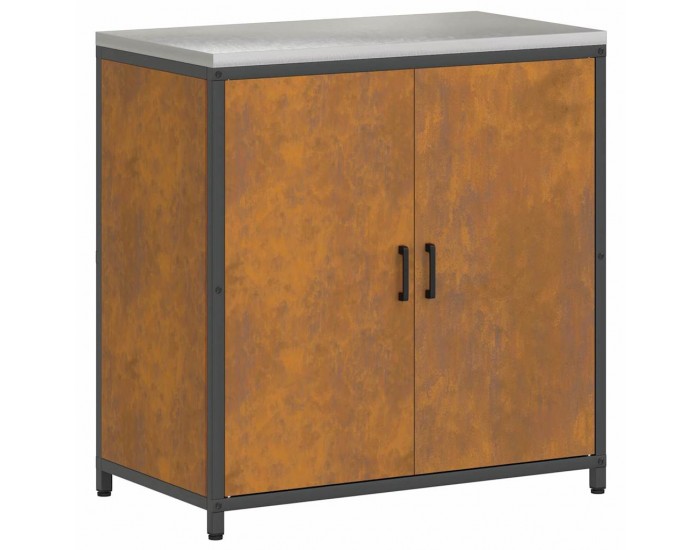 Sonata H Кухненски шкаф за съхранение с рафт Ръждясало Обветрен метал