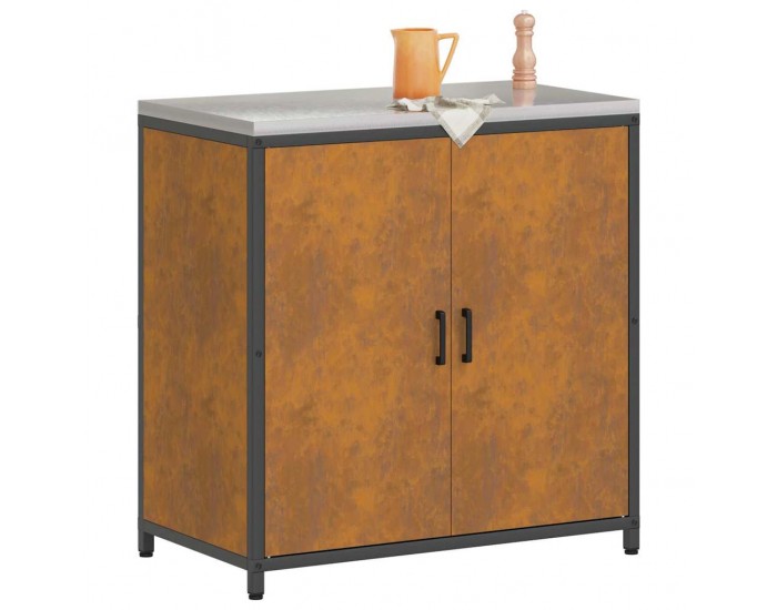 Sonata H Кухненски шкаф за съхранение с рафт Ръждясало Обветрен метал