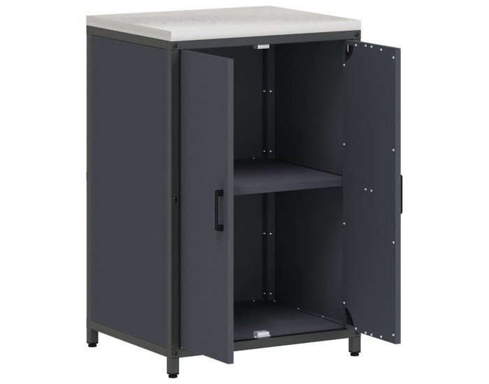 Sonata H Кухненски шкаф за съхранение с рафт с врата Антрацит Стомана