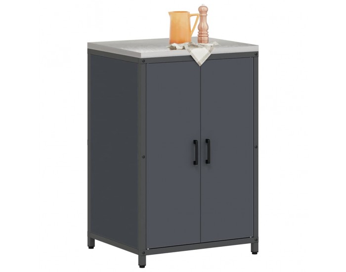 Sonata H Кухненски шкаф за съхранение с рафт с врата Антрацит Стомана