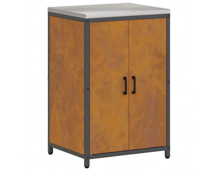 Sonata H Кухненски шкаф за съхранение с рафт Ръждясало Обветрен метал