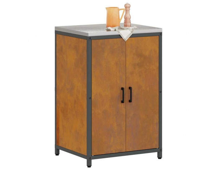 Sonata H Кухненски шкаф за съхранение с рафт Ръждясало Обветрен метал