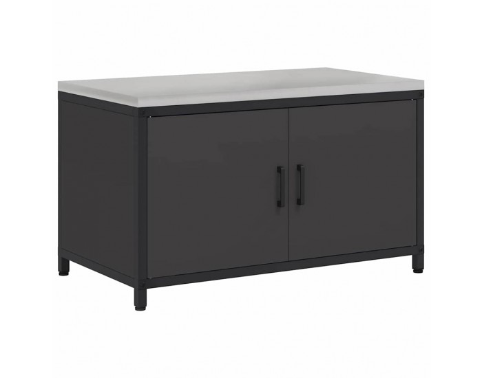 Sonata H Кухненски шкаф за съхранение с рафт с врата Черен Стомана