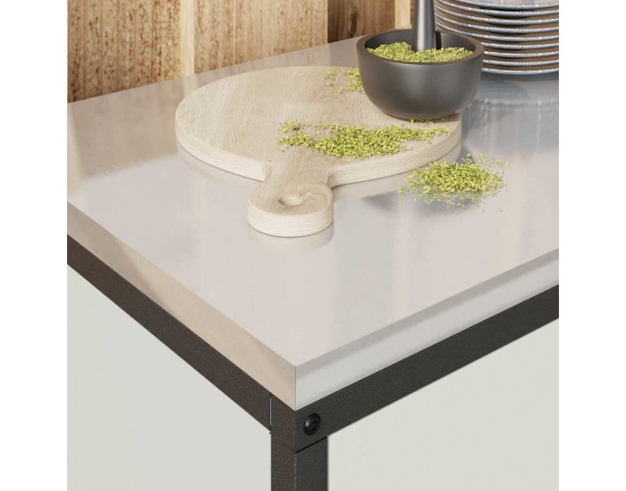 Sonata H Кухненски шкаф за съхранение с чекмедже с рафт Бял Стомана