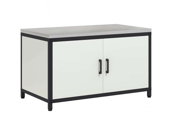 Sonata H Кухненски шкаф за съхранение с чекмедже с рафт Бял Стомана