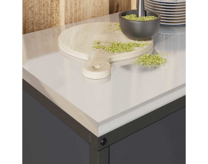 Sonata H Кухненски шкаф за съхранение с рафт с врата Антрацит Стомана