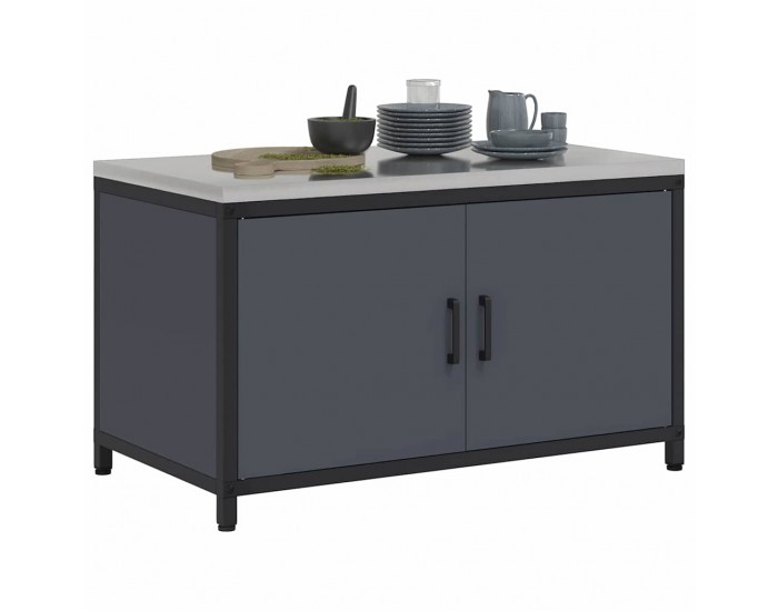 Sonata H Кухненски шкаф за съхранение с рафт с врата Антрацит Стомана