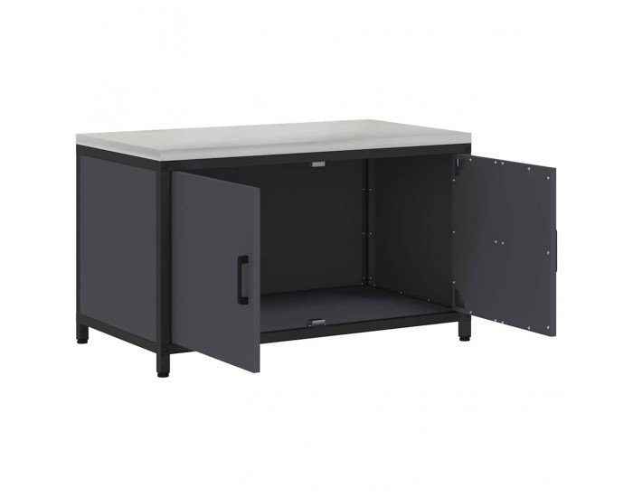 Sonata H Кухненски шкаф за съхранение с рафт с врата Антрацит Стомана