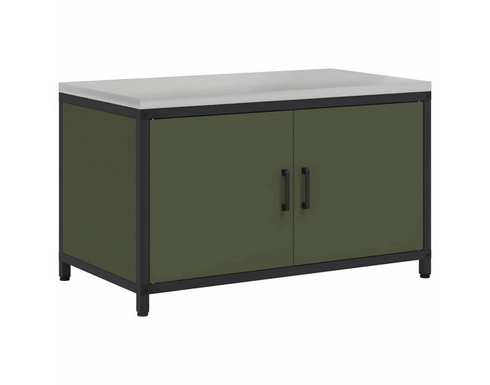 Sonata H Кухненски шкаф за съхранение с рафт Маслинено зелен Стомана