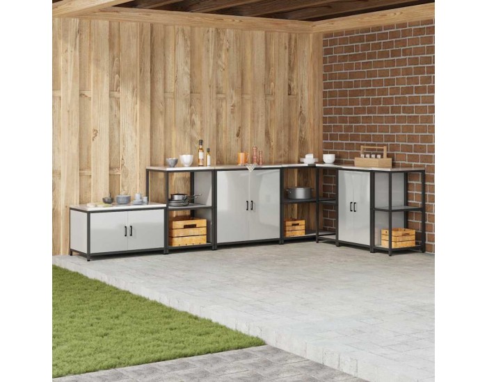 Sonata H Кухненски шкаф за съхранение Сребрист Галванизирана стомана