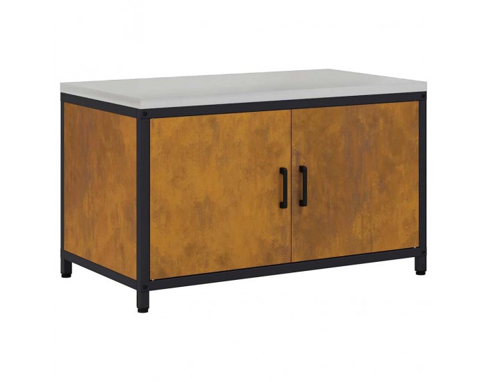 Sonata H Кухненски шкаф за съхранение с рафт Ръждясало Обветрен метал