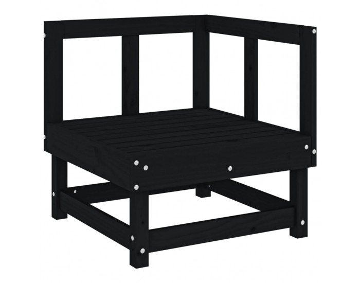 Sonata H Градински ъглови дивани, 2 бр, черни, бор масив Sonata H Градински ъглови дивани, 2 бр, черни, бор масив