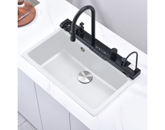 AQUARIS КУХНЕНСКА МИВКА 8276 БЯЛА + СМЕСИТЕЛ 7567131MB