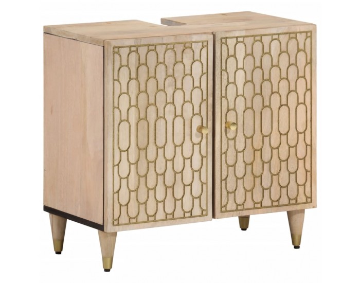 Sonata H Шкаф за баня 62x33x58 см масивно мангово дърво