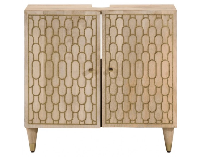 Sonata H Шкаф за баня 62x33x58 см масивно мангово дърво