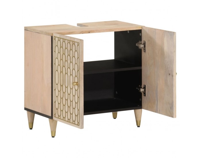 Sonata H Шкаф за баня 62x33x58 см масивно мангово дърво