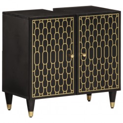 Sonata H Шкаф за баня 62x33x58 см масивно мангово дърво - Шкафове за баня