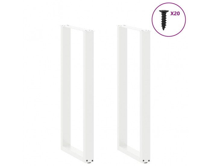 Sonata H Крака за бар маса, U-образни, 2 бр., бели, 40 x (110-111) см, стомана