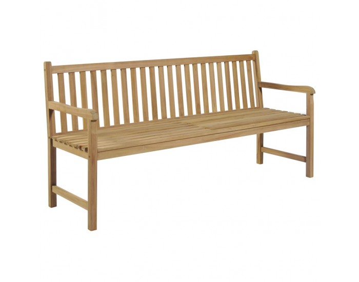 Sonata H Градинска пейка с бежово шалте, 175 см, тик масив