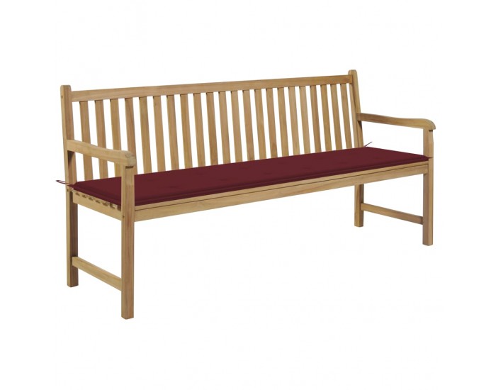 Sonata H Градинска пейка с виненочервено шалте, 175 см, тик масив
