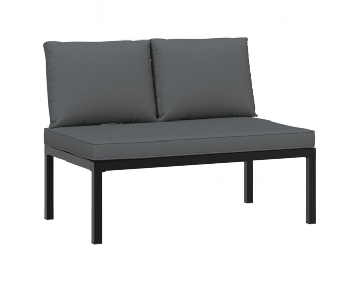 Sonata H Градинска пейка с възглавници, черен, алуминий