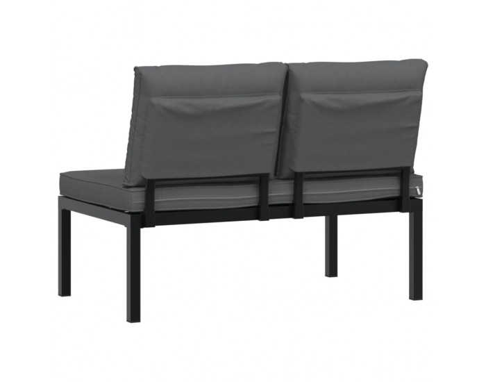 Sonata H Градинска пейка с възглавници, черен, алуминий