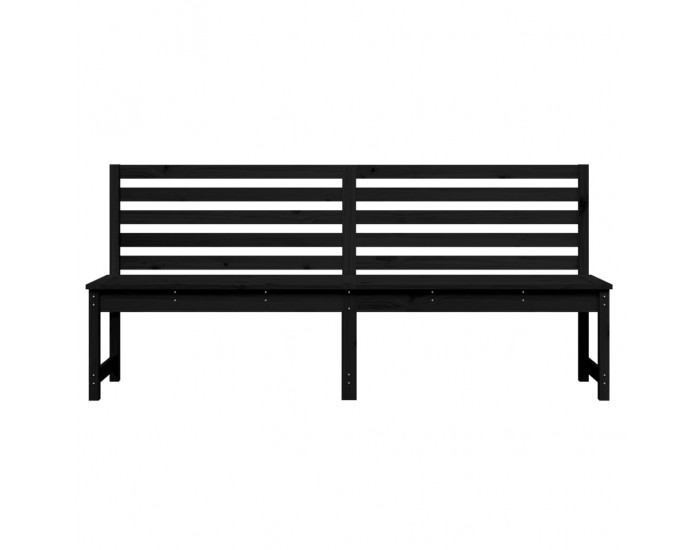 Sonata H Градинска пейка, черна, 201,5 см, борово дърво масив
