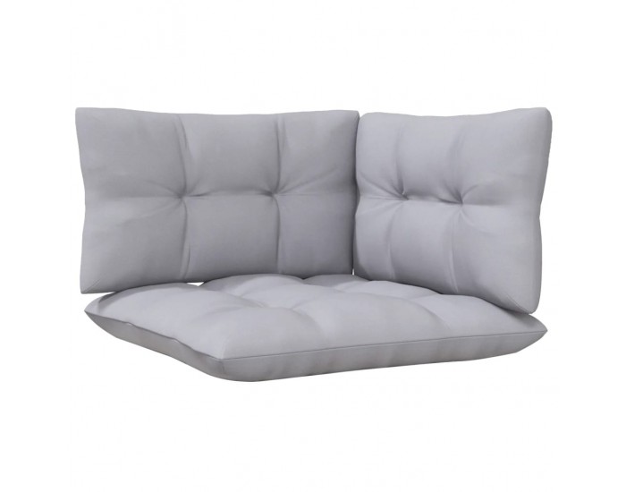 Sonata H 2-местен градински диван със сиви възглавници, бор масив