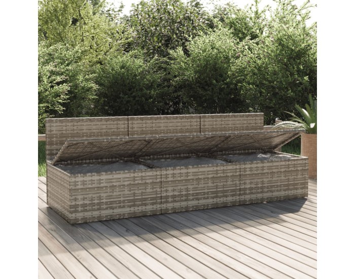 Sonata H 3-местен градински диван с възглавници, сив, полиратан