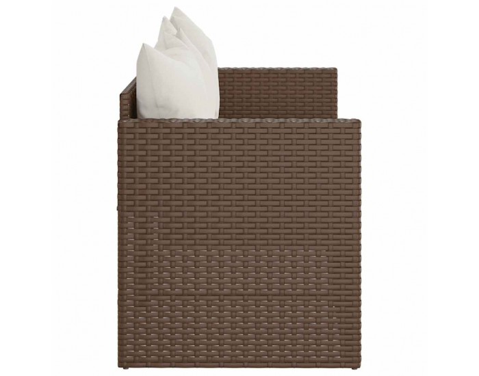 Sonata H 3-местен градински диван с възглавници, кафяв, полиратан