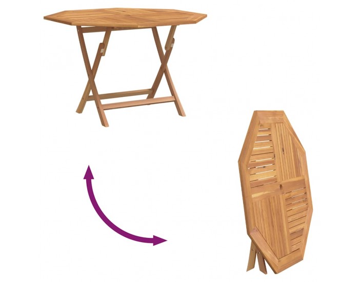Sonata H Сгъваема градинска маса, 110x110x75 см, тиково дърво масив