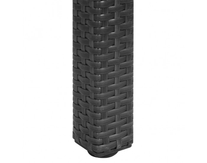 Sonata H Градинска маса, черна, 150x90x75 cм, полиратан