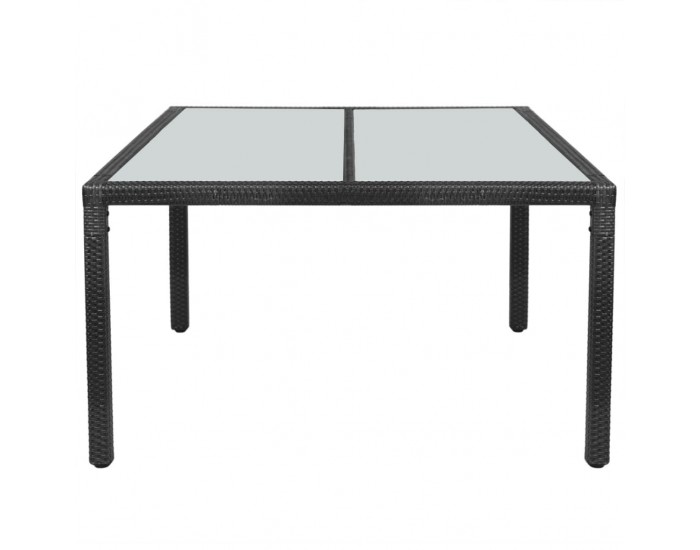 Sonata H Градинска маса, черна, 150x90x75 cм, полиратан