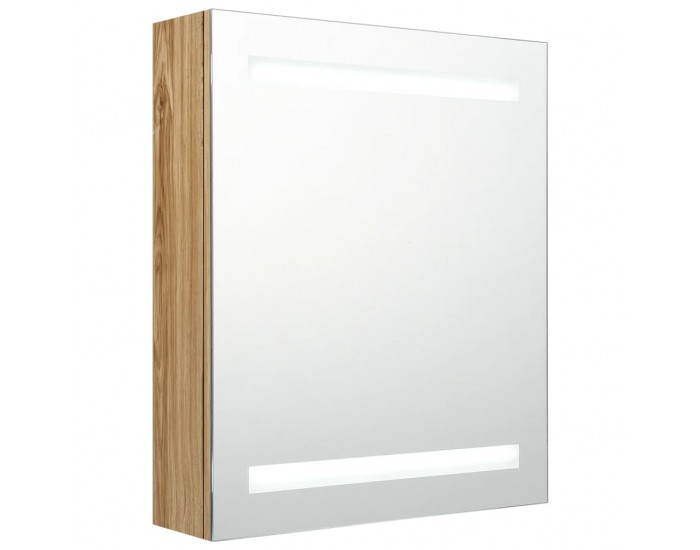 Sonata H LED шкаф с огледало за баня, цвят дъб, 50x14x60 см