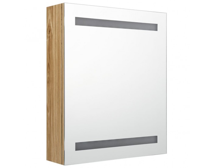 Sonata H LED шкаф с огледало за баня, цвят дъб, 50x14x60 см