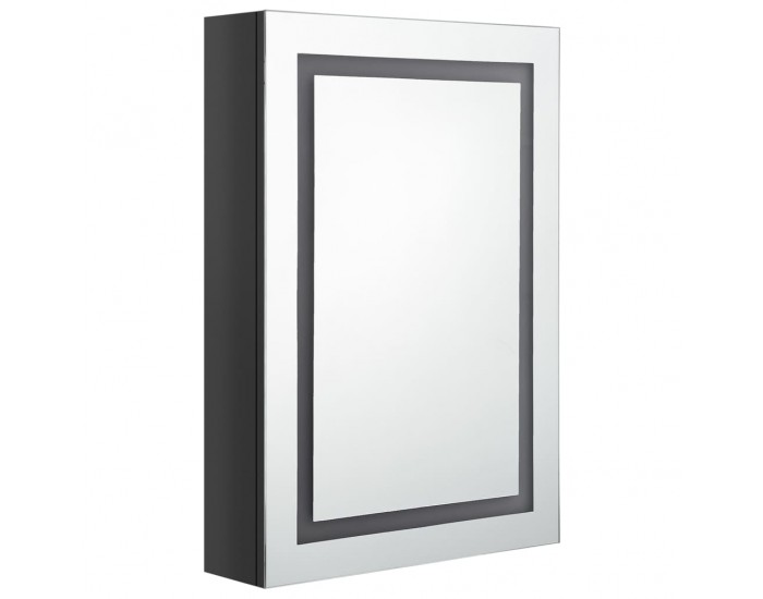 Sonata H LED шкаф с огледало за баня, сияйно черно, 50x13x70 см