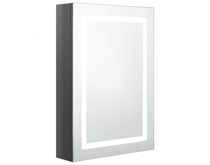 Sonata H LED шкаф с огледало за баня, сияйно сиво, 50x13x70 см